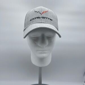 Open Road Brands OS Gray Corvette C7 Logo Baseball Cap Strapback Hat RN140673